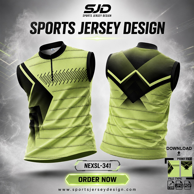 NEXSL-341 GREEN AND BLACK COMBINATION SPORTSWEAR SUBLIMATION JERSEY DESIGN